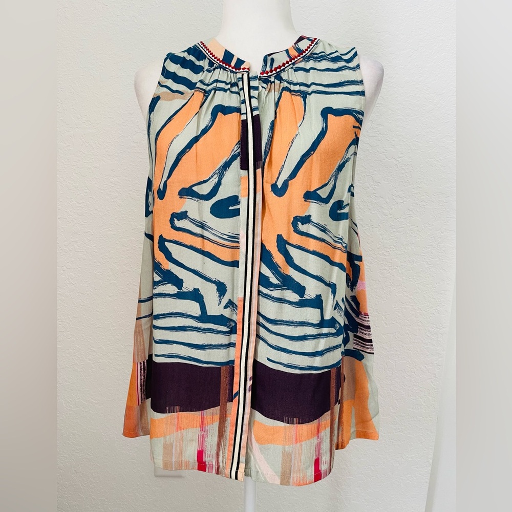 New Vineet Bahl Sleeveless Abstract Printed Top Size S
